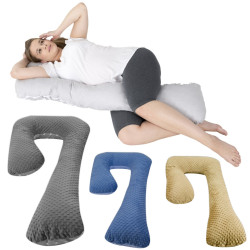 Cojin de embarazo, pre/post-natal, de multiusos, tela minky con algodón, forma 7